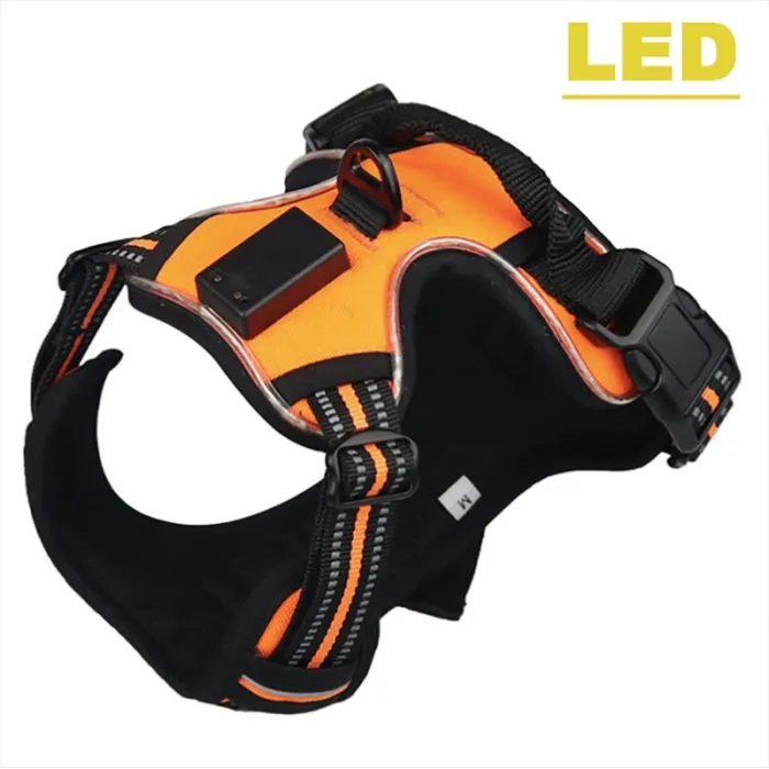 Hundegeschirr - mit LED - verstellbar - reflektierend - wasserdicht