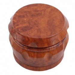 Grinder for herbs / tobacco / spices - 4 layers - with hand crank - wooden