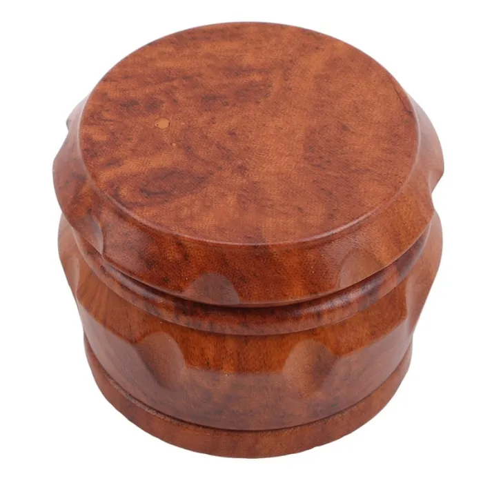 Grinder voor kruiden/tabak/specerijen - 4 lagen - met handslinger - houtenKeukenmolens