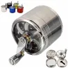 Mühle für Kräuter / Tabak / Gewürze - 4 Schichten - mit Handkurbel - Aluminium