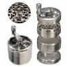 Mühle für Kräuter / Tabak / Gewürze - 4 Schichten - mit Handkurbel - Aluminium