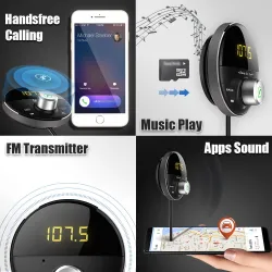 FM-modulator - sändare - Bluetooth - bil MP3-spelare - 3,5 mm jack - AUX - handsfree