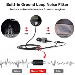 FM-modulator - sändare - Bluetooth - bil MP3-spelare - 3,5 mm jack - AUX - handsfree