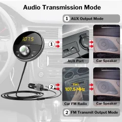 FM-modulator - sändare - Bluetooth - bil MP3-spelare - 3,5 mm jack - AUX - handsfree