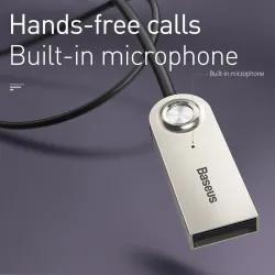 Baseus BA01 - kabel USB - adapter bezprzewodowy - Bluetooth - gniazdo AUX 3.5 - zestaw głośnomówiący - mikrofonAudio