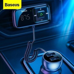 Baseus - nadajnik FM - Bluetooth - ładowarka samochodowa USB - AUX - zestaw głośnomówiący - odtwarzacz MP3Audio