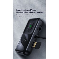 Baseus - nadajnik FM - Bluetooth - ładowarka samochodowa USB - AUX - zestaw głośnomówiący - odtwarzacz MP3Audio