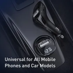 Baseus - FM transmitter - AUX - Bluetooth - dual USB - car charger - handsfree - MP3 playerAudio