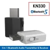 KN330 - USB - Bluetooth - nadajnik - odbiornik audio - gniazdo AUX 3,5 mm - przejściówka 3 w 1Kable