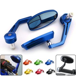 Motorcycle mirrors - for handlebar ends - CNC aluminum - universal - 7/8" - 22mm thread