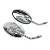 Uniwersalne owalne lusterka motocyklowe - chrom - gwint 10mm - znak orłaLusterka