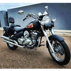 Uniwersalne owalne lusterka motocyklowe - chrom - gwint 10mm - znak orłaLusterka