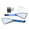 Uniwersalne lusterka motocyklowe - CNC aluminium - niebieskie soczewki - logo MT-07Lusterka
