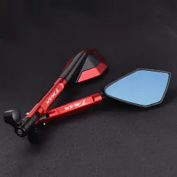 Lusterka motocyklowe - aluminium CNC - niebieskie szkło przeciwodblaskowe - do YAMAHA T-Max 500 / 560 / TMax 530Lusterka