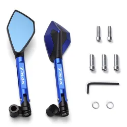 Motorradspiegel - CNC Aluminium - blaues Blendschutzglas - für YAMAHA T-Max 500 / 560 / TMax 530