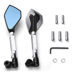 Motorradspiegel - CNC Aluminium - blaues Blendschutzglas - für YAMAHA T-Max 500 / 560 / TMax 530