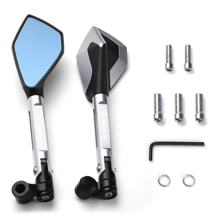 Motorradspiegel - CNC Aluminium - blaues Blendschutzglas - für YAMAHA T-Max 500 / 560 / TMax 530