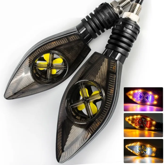 Motorcycle turn / signal lights - super bright - LED / DRL 12V - 2 pieces