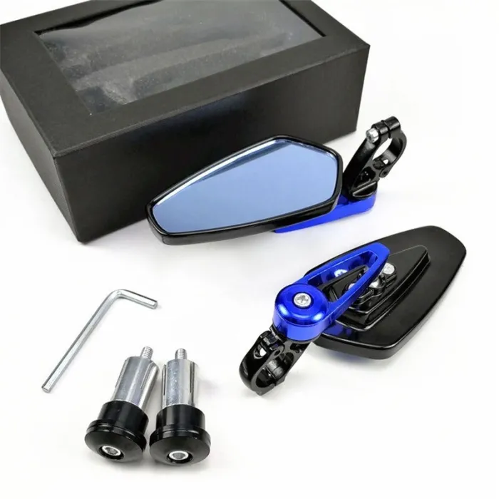 Motorcycle rearview mirrors - for handlebar ends - universal - aluminum - 7/8" - 22mm