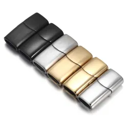 Klamra magnetyczna - zapięcie - do bransoletek ze skórzanym sznurkiem - stal nierdzewna - DIY - 2 sztukiBransoletki