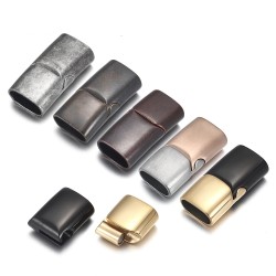 Boucle magnétique - fermoir - pour bracelets cordon cuir - acier inoxydable - DIY - 2 pièces