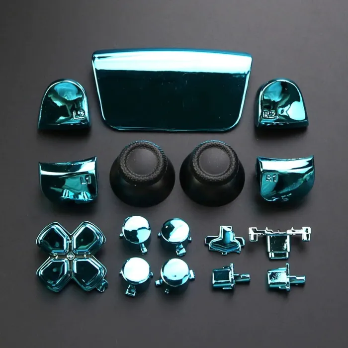 Volledige chromen set - voor Playstation PS5 controller - knoppen / thumbsticks / joystick cap / L1 / R1 / L2 / R2 / D-padAcc...
