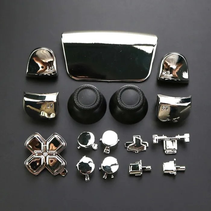 Volledige chromen set - voor Playstation PS5 controller - knoppen / thumbsticks / joystick cap / L1 / R1 / L2 / R2 / D-padAcc...