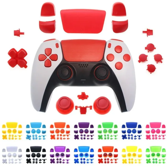 Pełny zestaw silikonowy - do kontrolera PS5 - L1 / R1 / L2 / R2 / D-pad / nasadka drążkaAkcesoriów