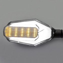 Luces de giroUniversal Motorcycle LED Turn Signals Lights Flashing Stop Signal Brake Light Running Lights Indicators Blinker ...