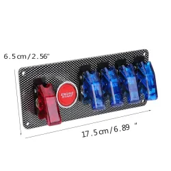 InterruptoresPanel de interruptores de encendido para autos de carreras - 5 LED - Botón de arranque del motor - DC12V / 20A