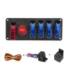 InterruptoresPanel de interruptores de encendido para autos de carreras - 5 LED - Botón de arranque del motor - DC12V / 20A