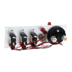 InterruptoresPanel de interruptores de encendido para autos de carreras - 5 LED - Botón de arranque del motor - DC12V / 20A
