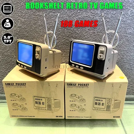OtrosGV300 - retro TV game - video game console - with 2 wireless controllers - built-in 108 games