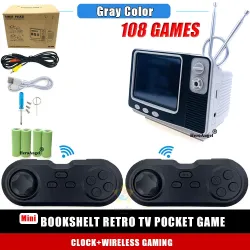 GV300 - Retro-TV-Spiel - Videospielkonsole - mit 2 drahtlosen Controllern - integrierte 108 Spiele