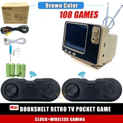 OtrosGV300 - retro TV game - video game console - with 2 wireless controllers - built-in 108 games