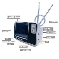 OtrosGV300 - retro TV game - video game console - with 2 wireless controllers - built-in 108 games