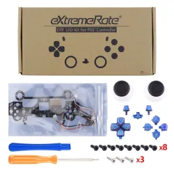 Beleuchteter D-Pad Thumbstick - 7 Farben - 9 Modi - DTF - LED - für PS5 Controller - Set mit Werkzeugen