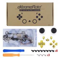 Beleuchteter D-Pad Thumbstick - 7 Farben - 9 Modi - DTF - LED - für PS5 Controller - Set mit Werkzeugen