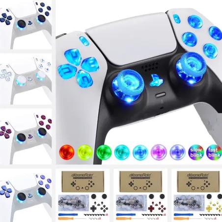 Illuminated D-Pad Thumbstick - 7 colors - 9 modes - DTF - LED - for PS5 Controller - set with tools