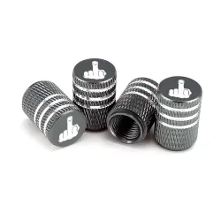 Autoreifenventile - Aluminiumkappen - Mittelfinger - 4 Stück