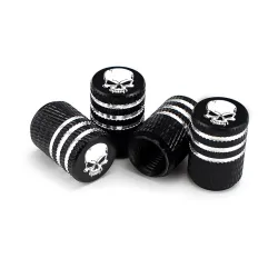 Autoreifen-Radventile - Aluminiumkappen - Totenkopf-Design - 4 Stück
