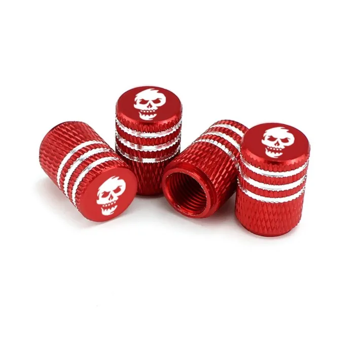 Autoreifen-Radventile - Aluminiumkappen - Totenkopf-Design - 4 Stück