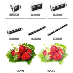 Lampa sufitowa LED - listwa wpuszczana - CREE - COB - wewnętrzna - ściemnialna - 2W - 30WŚwiatła sufitowe