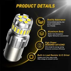 Car bulb - LED - DRL - Canbus - 1200LM - 1156 BA15S P21W - T15 W16W 921 - 2 pieces