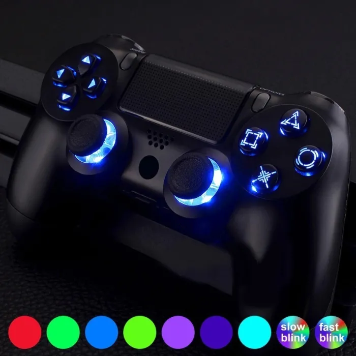 Wielokolorowy podświetlany D-pad - drążki - przyciski DTF - LED - zestaw do kontrolera PS4Naprawa