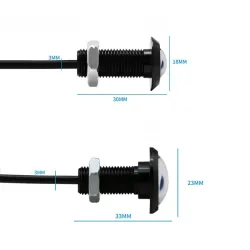 Car / motorcycle lamp - eagle eye - LED - DRL - 12V / 24V - 18mm / 23mm