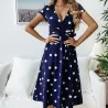 VestidosVestido de lunares - manga corta - diseño de cuello en v