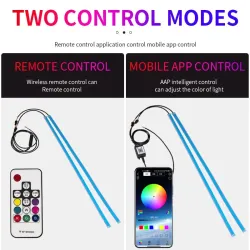 Auto LED-Lichtleiste - flexibel - wasserdicht - DRL - RGB - Bluetooth-Steuerung / Fernbedienung - 12V - 2 Stück