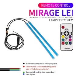 Auto LED stripverlichting - flexibel - waterdicht - DRL - RGB - Bluetooth bediening/afstandsbediening - 12V - 2 stuksLED strips
