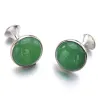 Luxurious cufflinks - with green opal